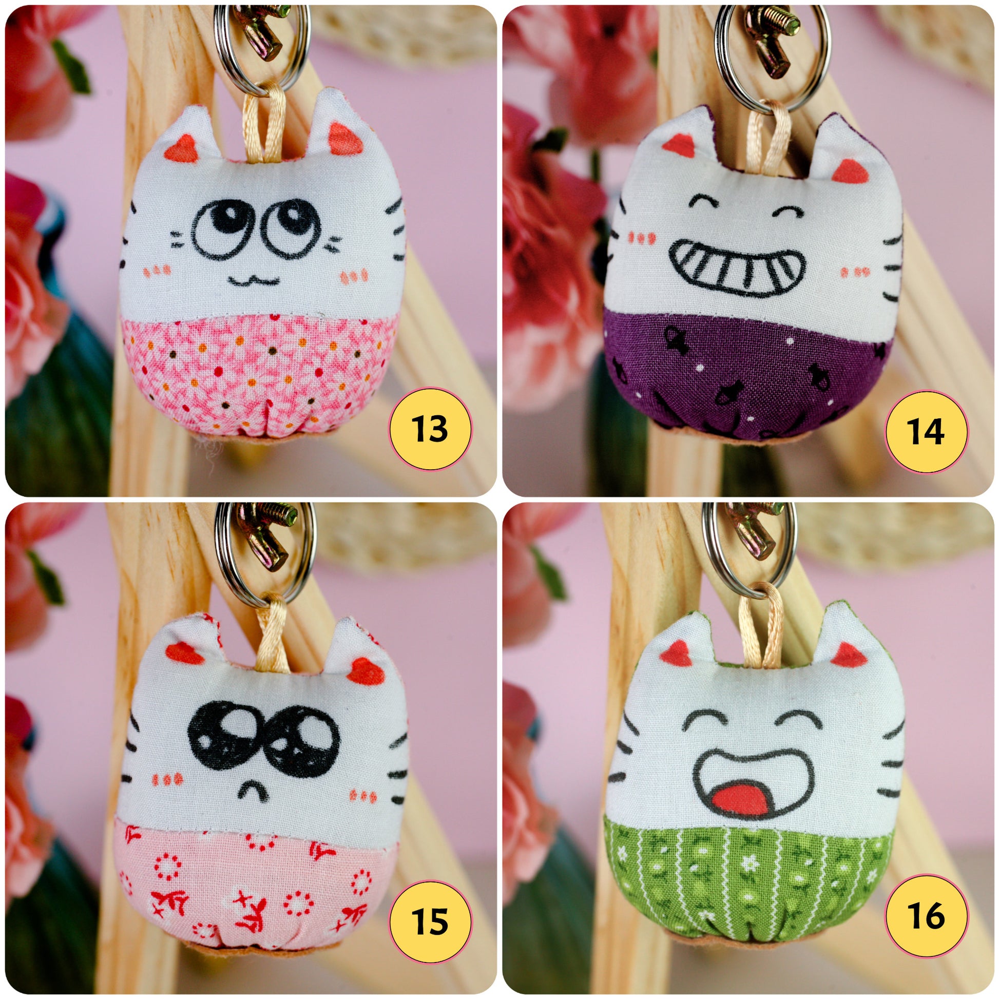 Funny Plush Cat Handcrafted Keychain - The Artisan Dreams