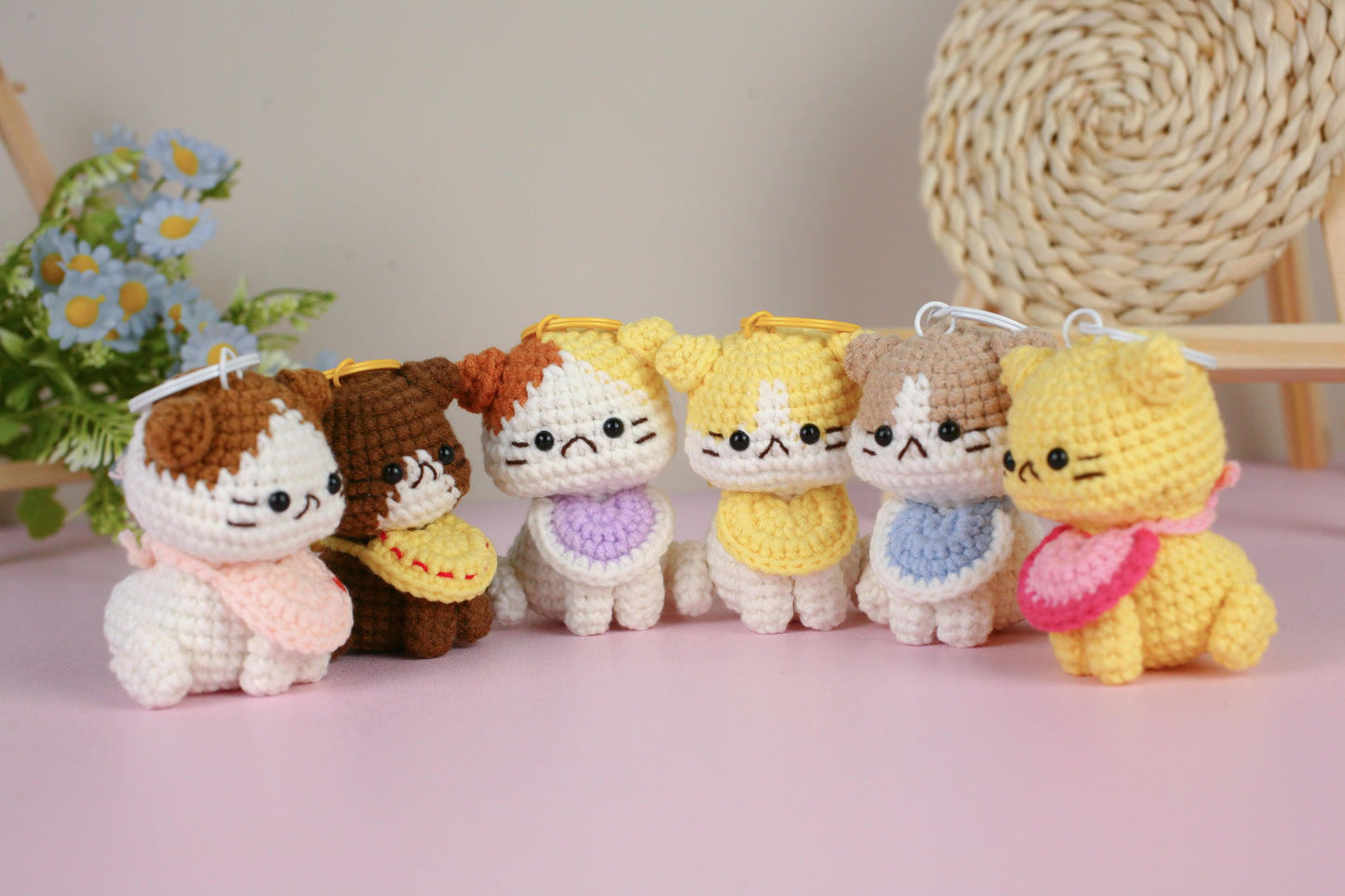 Handmade Cute Cat Crochet Keychain - The Artisan Dreams