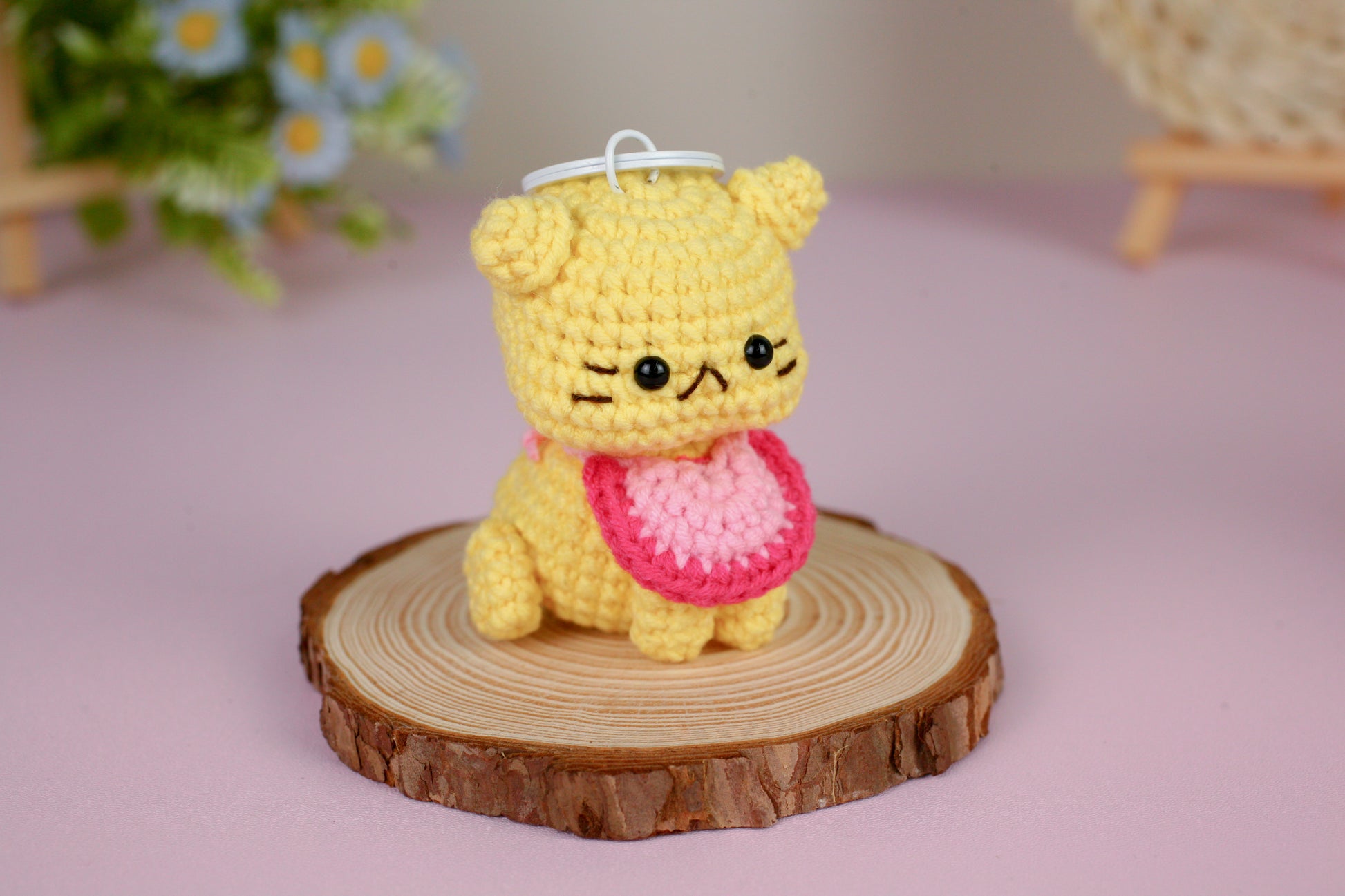 Handmade Cute Cat Crochet Keychain - The Artisan Dreams