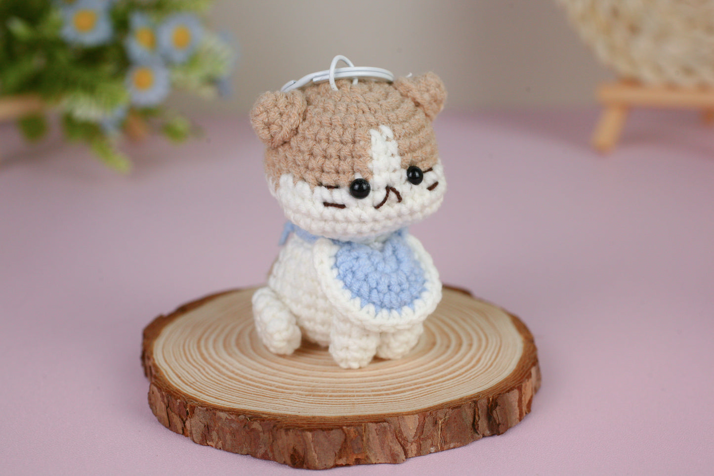 Handmade Cute Cat Crochet Keychain - The Artisan Dreams