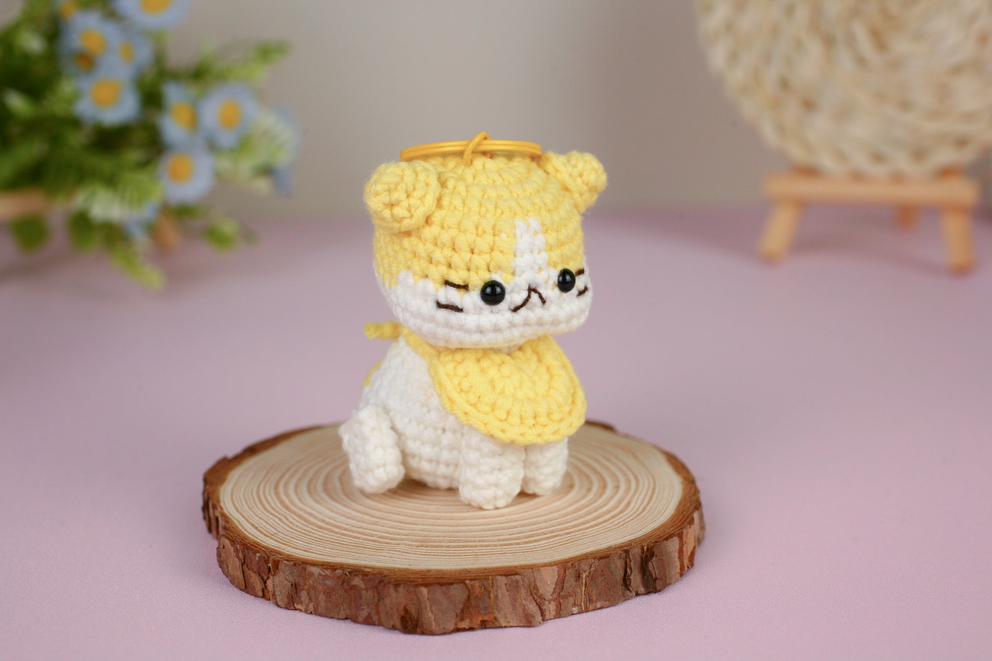 Handmade Cute Cat Crochet Keychain - The Artisan Dreams