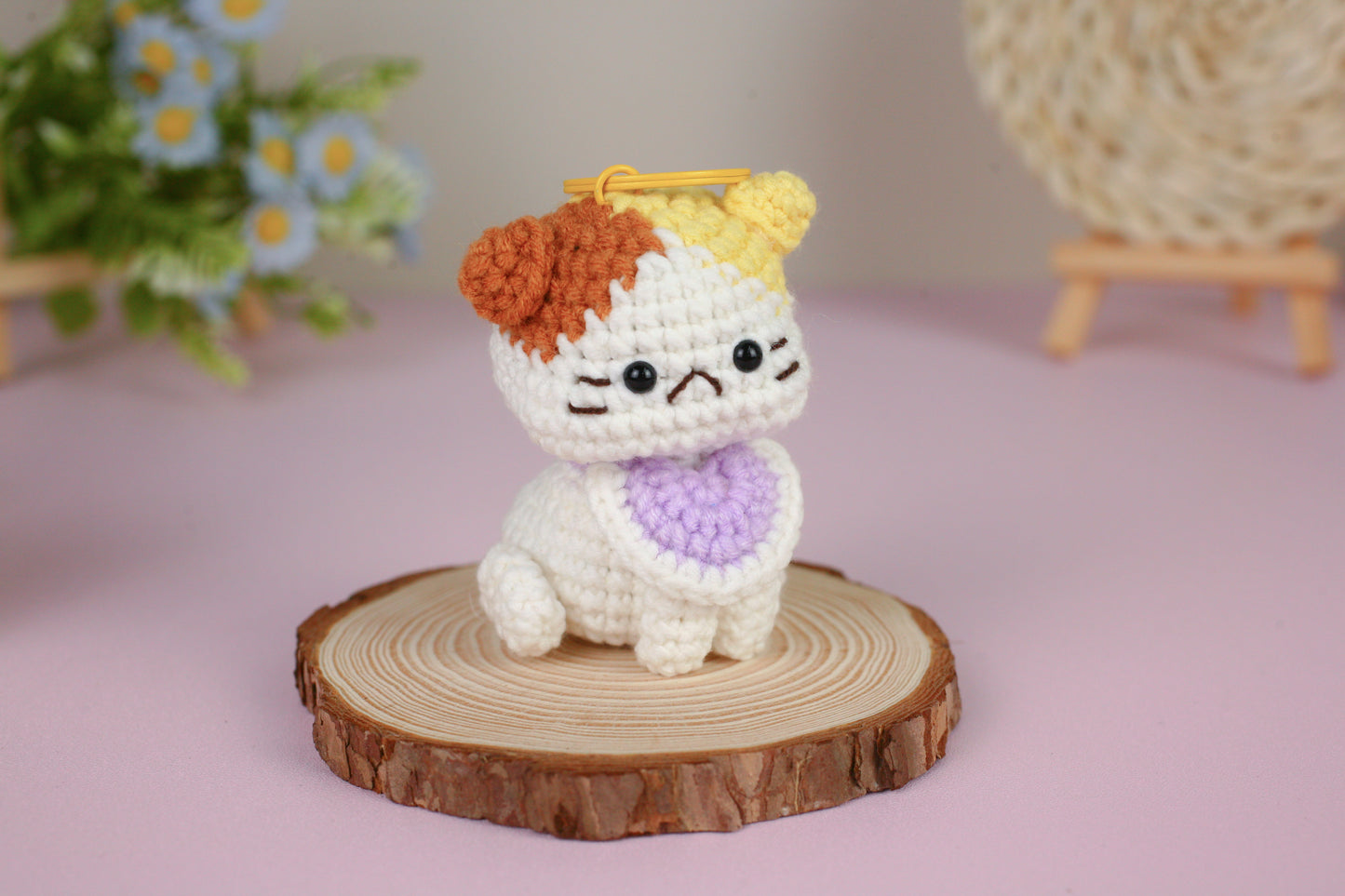 Handmade Cute Cat Crochet Keychain - The Artisan Dreams