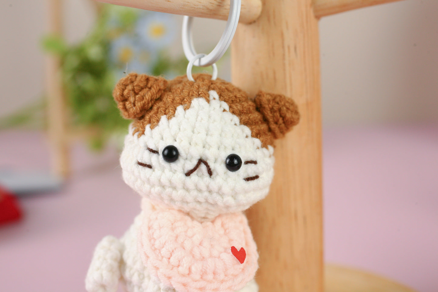 Handmade Cute Cat Crochet Keychain - The Artisan Dreams