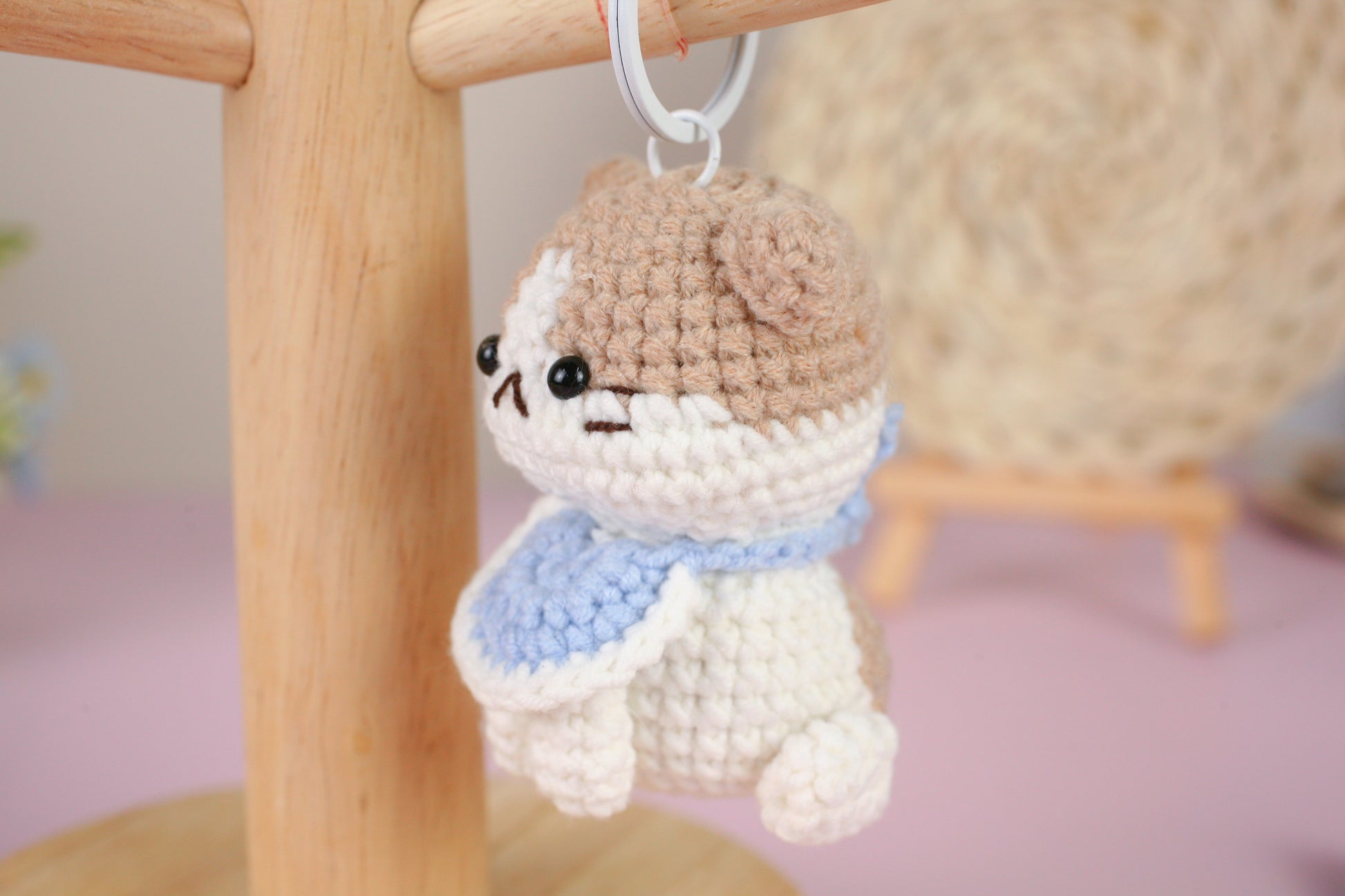 Handmade Cute Cat Crochet Keychain - The Artisan Dreams